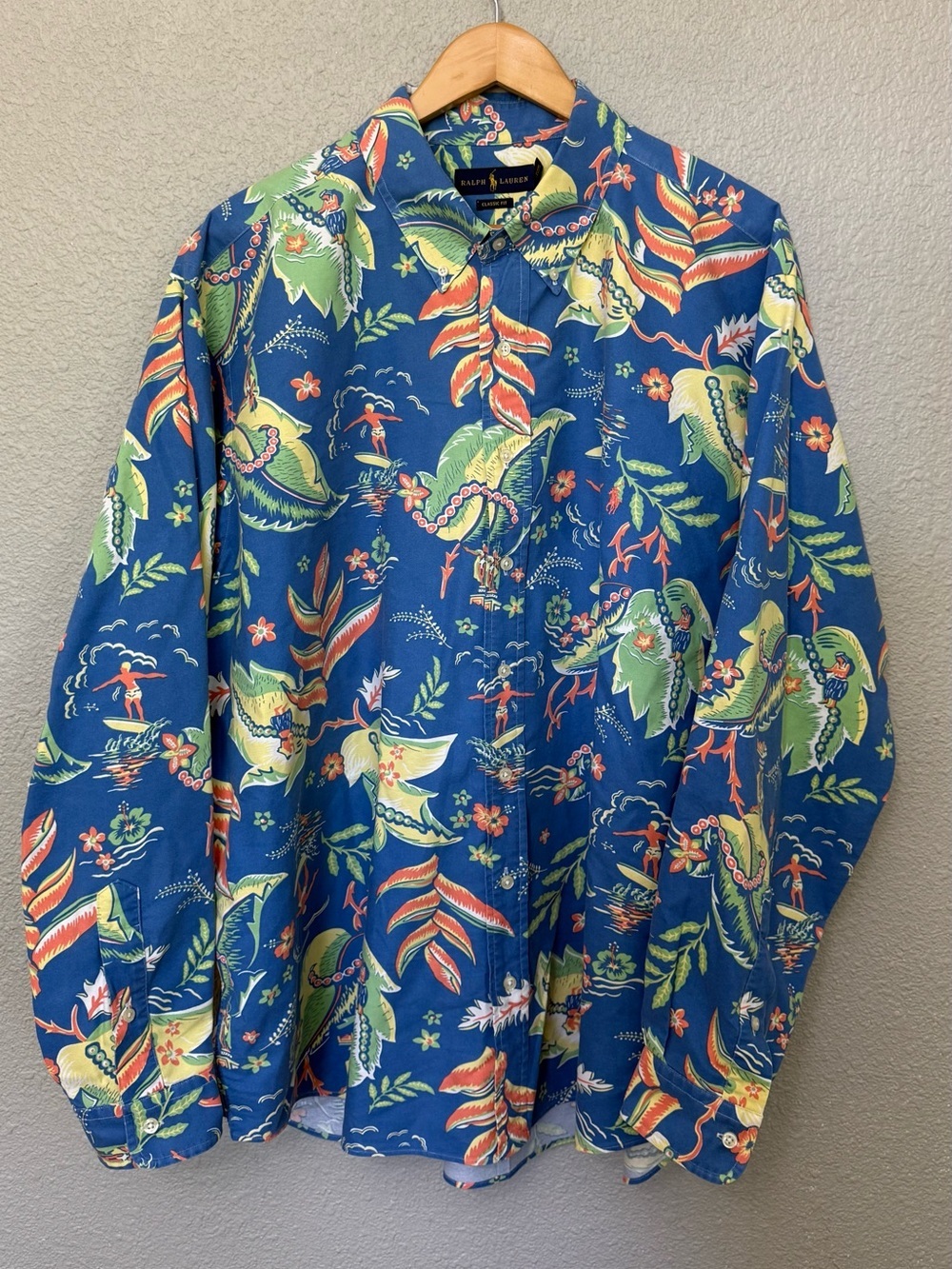 Polo Ralph Lauren | Classic Fit Long Sleeve Floral Aloha Button Down Shirt | 2XB - Picture 2 of 5